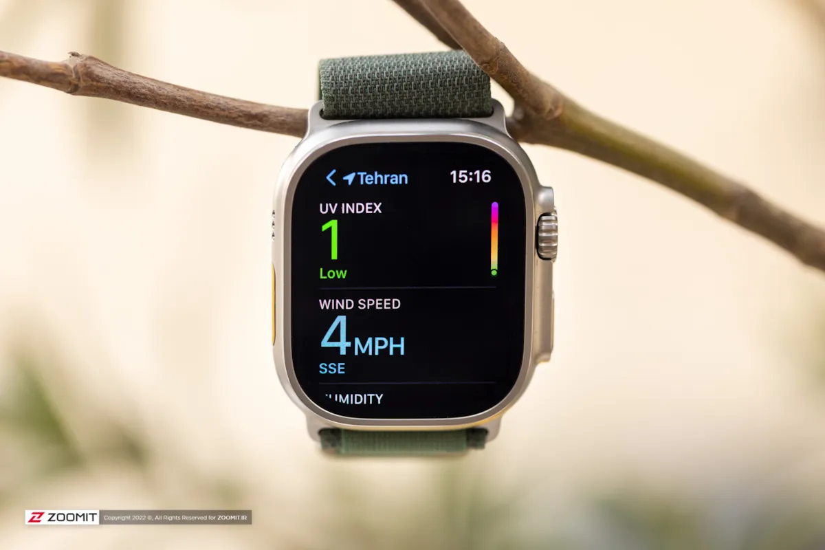 اپلیکیشن آب‌وهوا اپل واچ اولترا / Apple watch ultra weather app