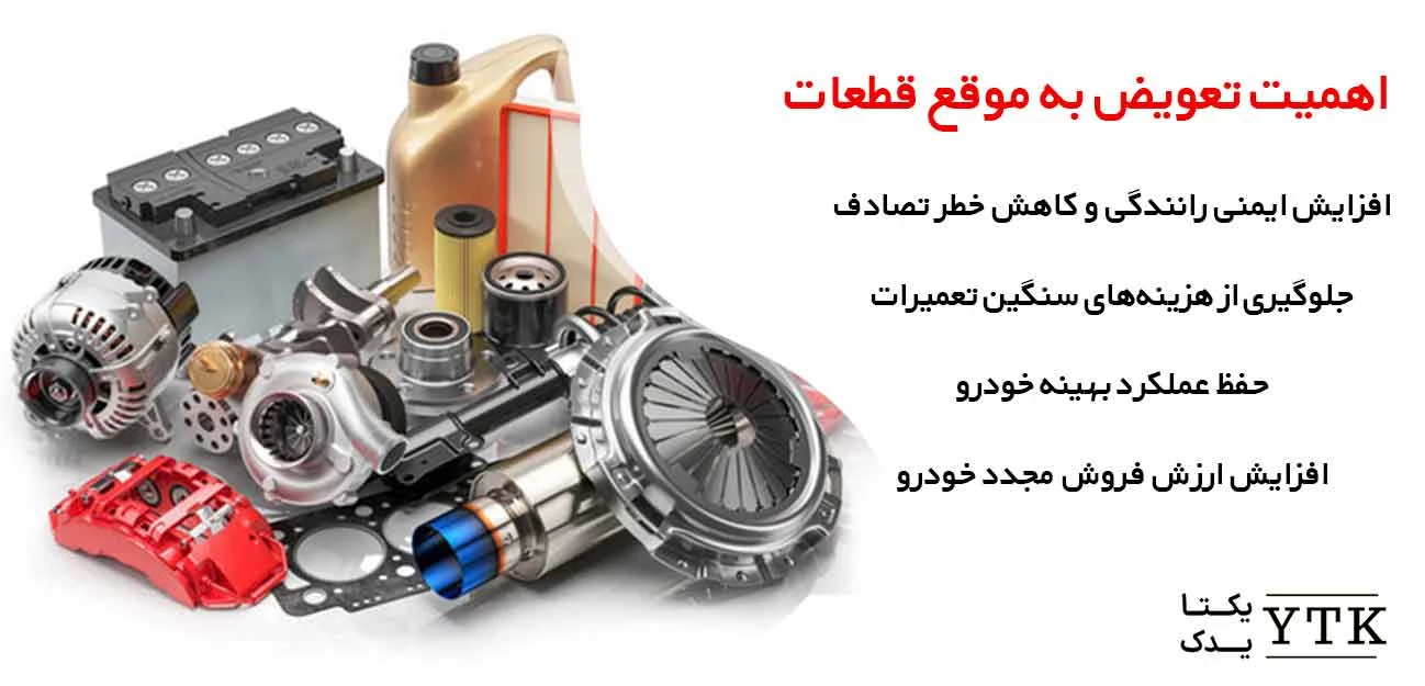 چک لیست تعویض قطعات خودرو